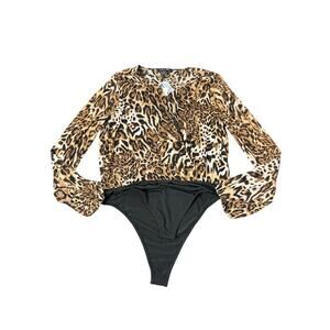 NWT A Love Story Cheetah print bodysuit size XL